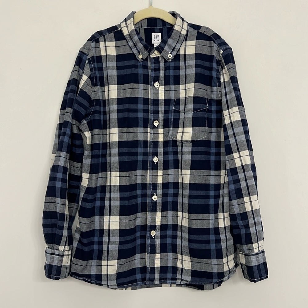 GAP Kids plaid button down shirt Boy’s L (10)